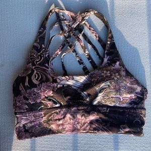 Lululemon Purple Print Longline Sports Bra